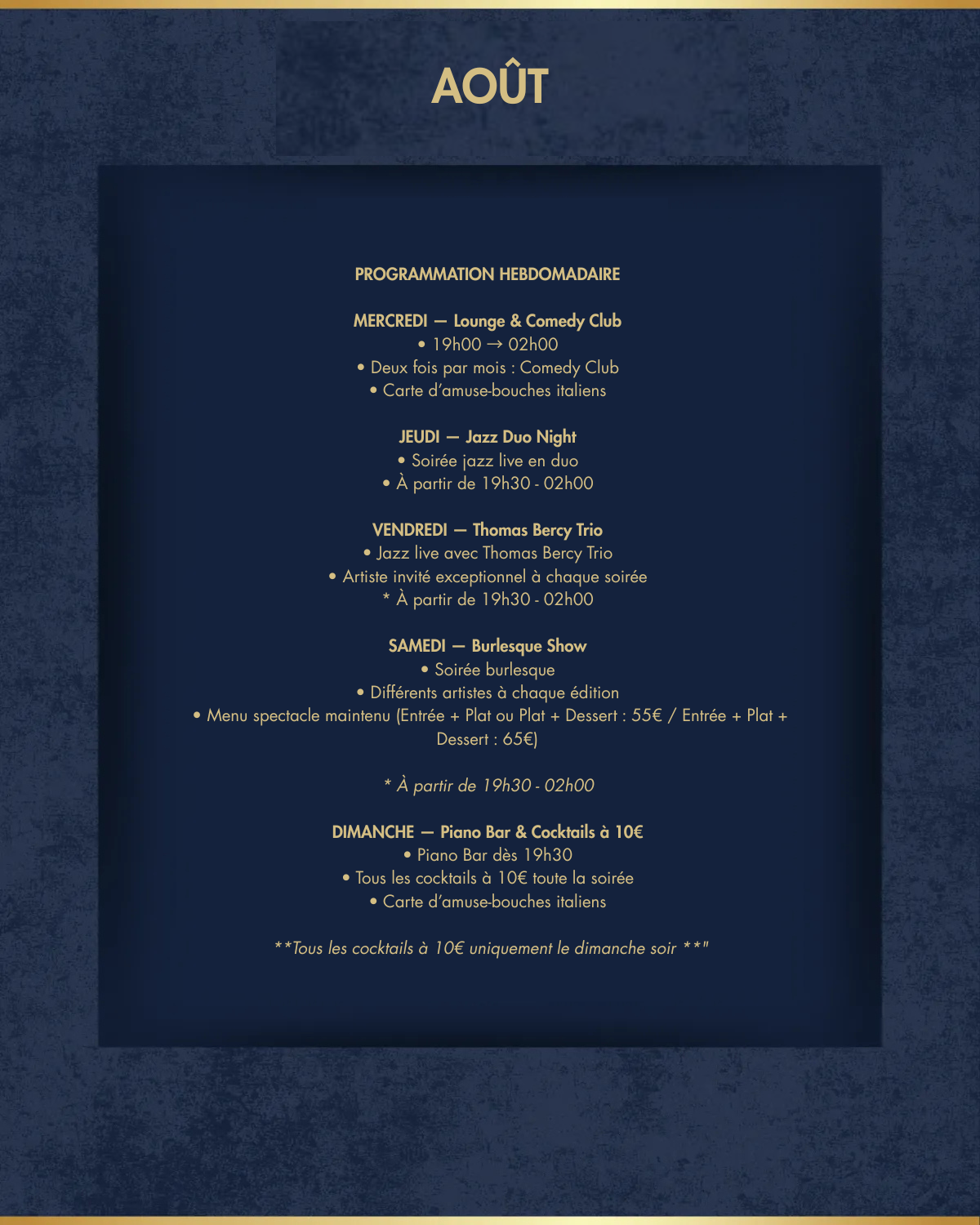 Code 23 Bar A Cocktail Bordeaux Programme Aout